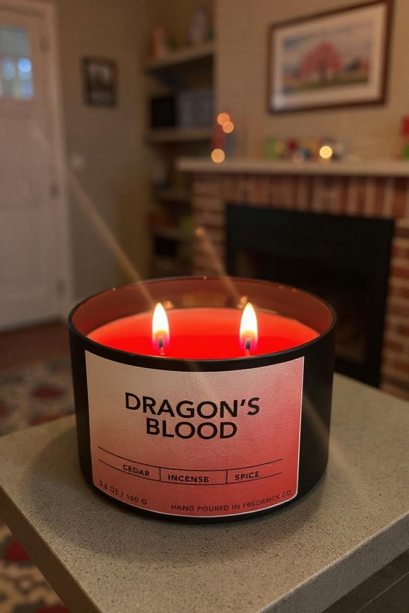 Dragon’s Blood Candle – 5.6 oz | Hand-Poured Soy Beeswax Blend | Aromatherapy Candle