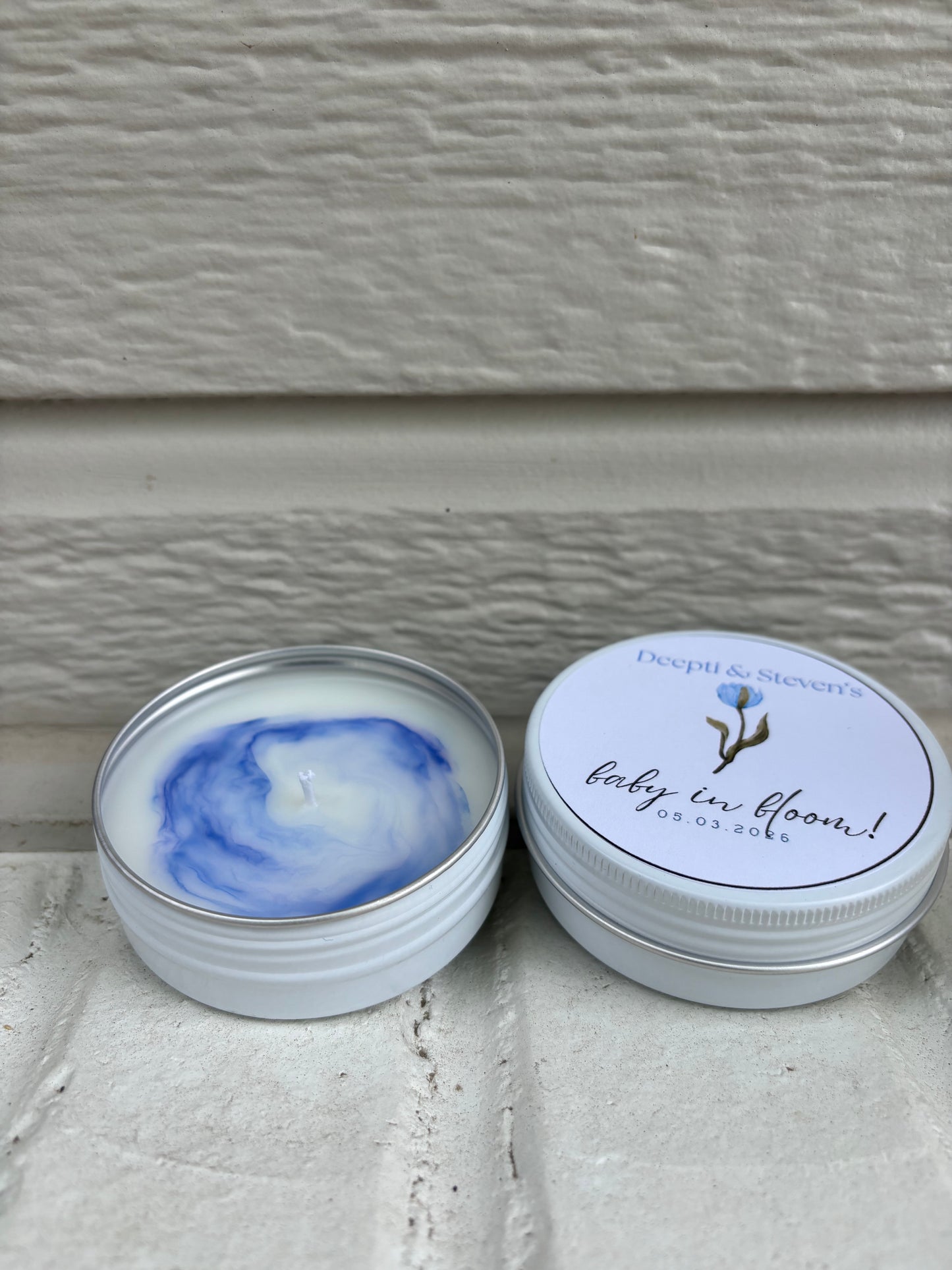 Personalized Candle Party Favor in Round Tin | Custom Recuerdos for Baby Shower, Quinceañera, Bridal Shower & Events