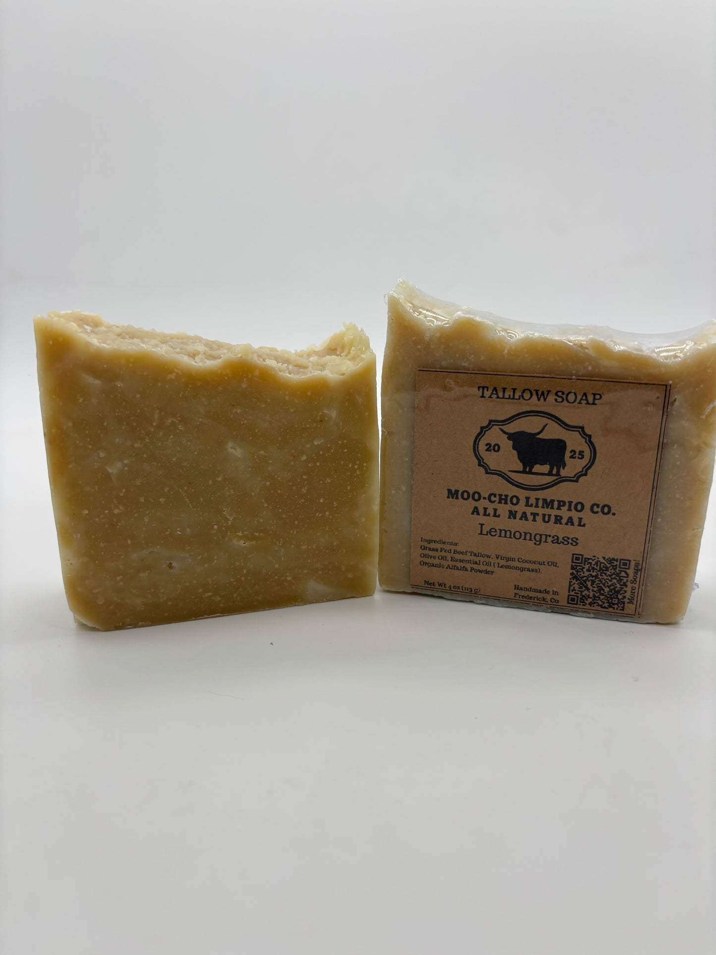 Lemongrass Tallow Soap – All Natural & Refreshing | Handmade Moisturizing Bar by Moo-Cho Limpio Co.
