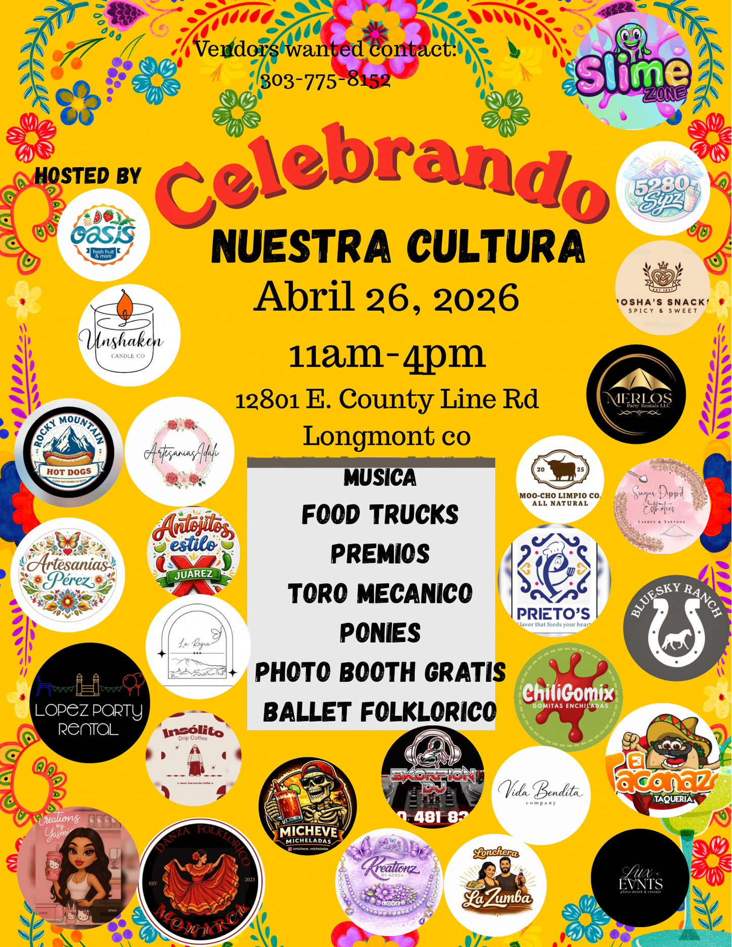 Vendor- Celebrando nuestra cultura- April 26