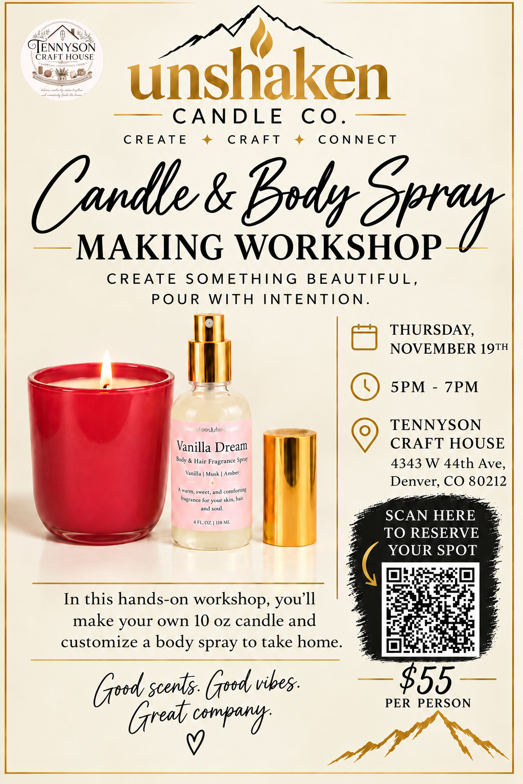 Candle & Body Spray Making Workshop at Tennyson Craft House