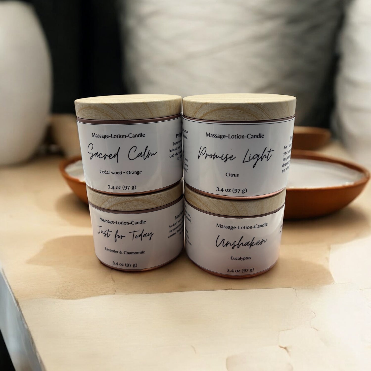 Faith Based Massage Oil Candles