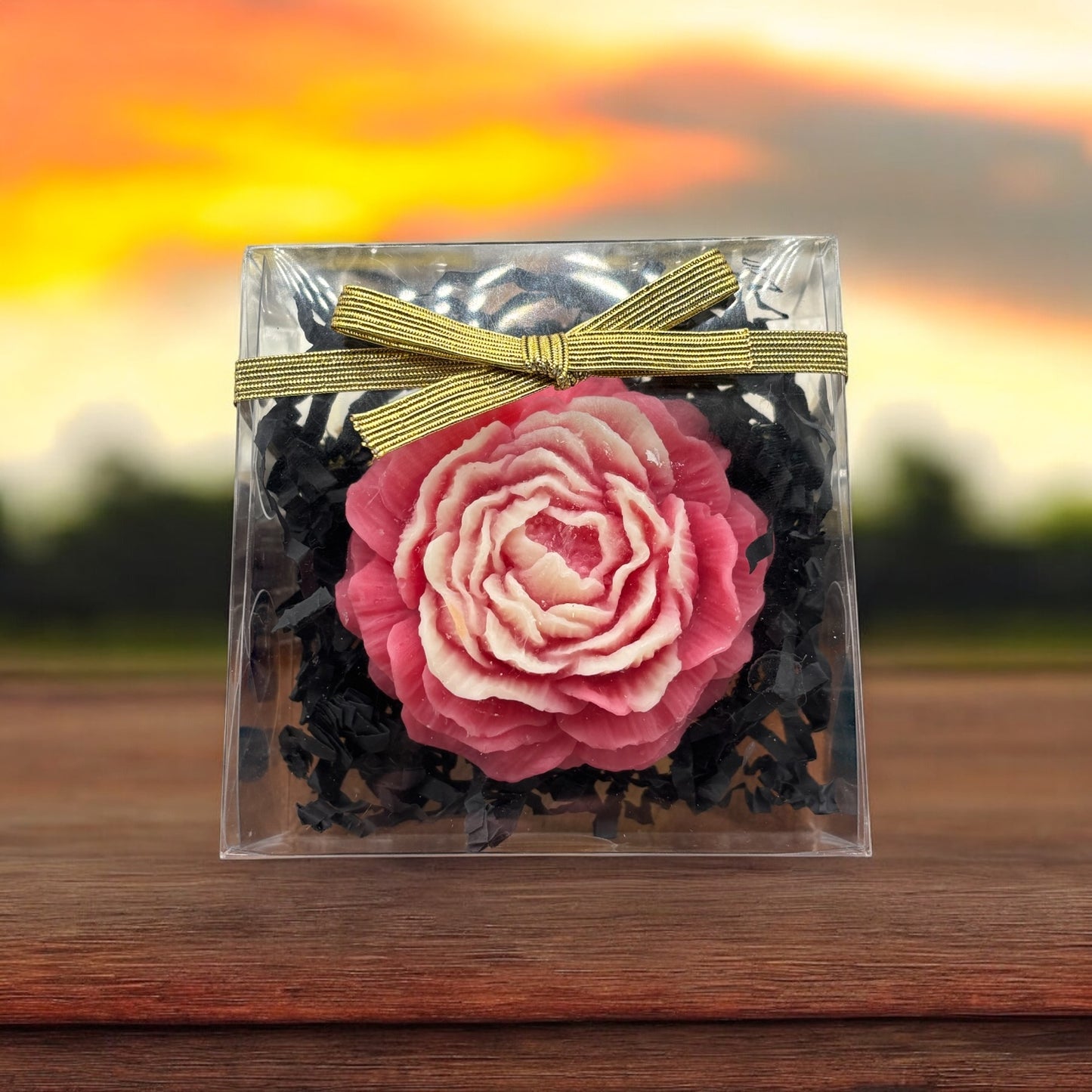 Peony Wax Melt Gift Box | Hand-Poured Soy Wax Flower | Floral Wax Melt Gift |