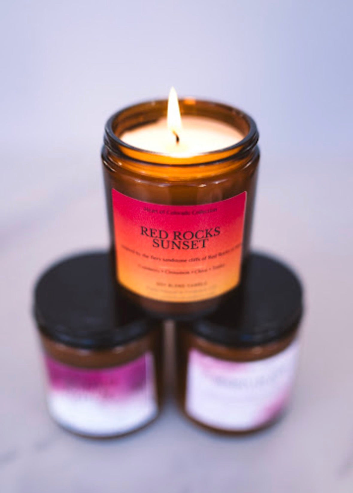 Red Rocks Sunset Candle | Warm & Cozy Soy Blend Candle | Colorado Inspired