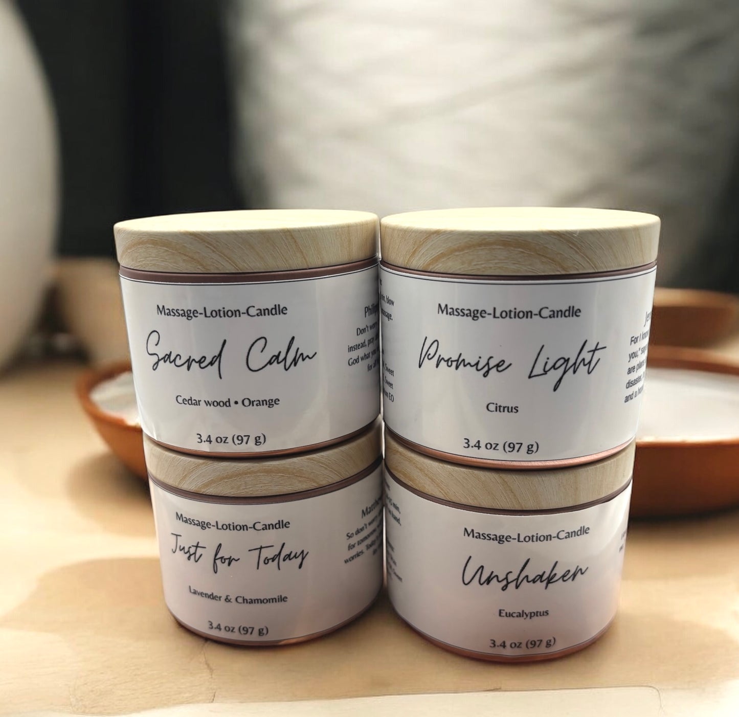Massage Oil Candle — Faith Based-Bible Verse
