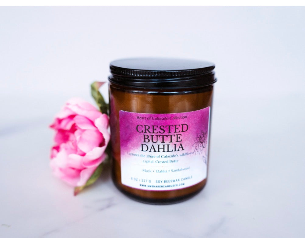 Crested Butte Dahlia Candle | Dark Dahlia & Amber | Colorado Floral Candle