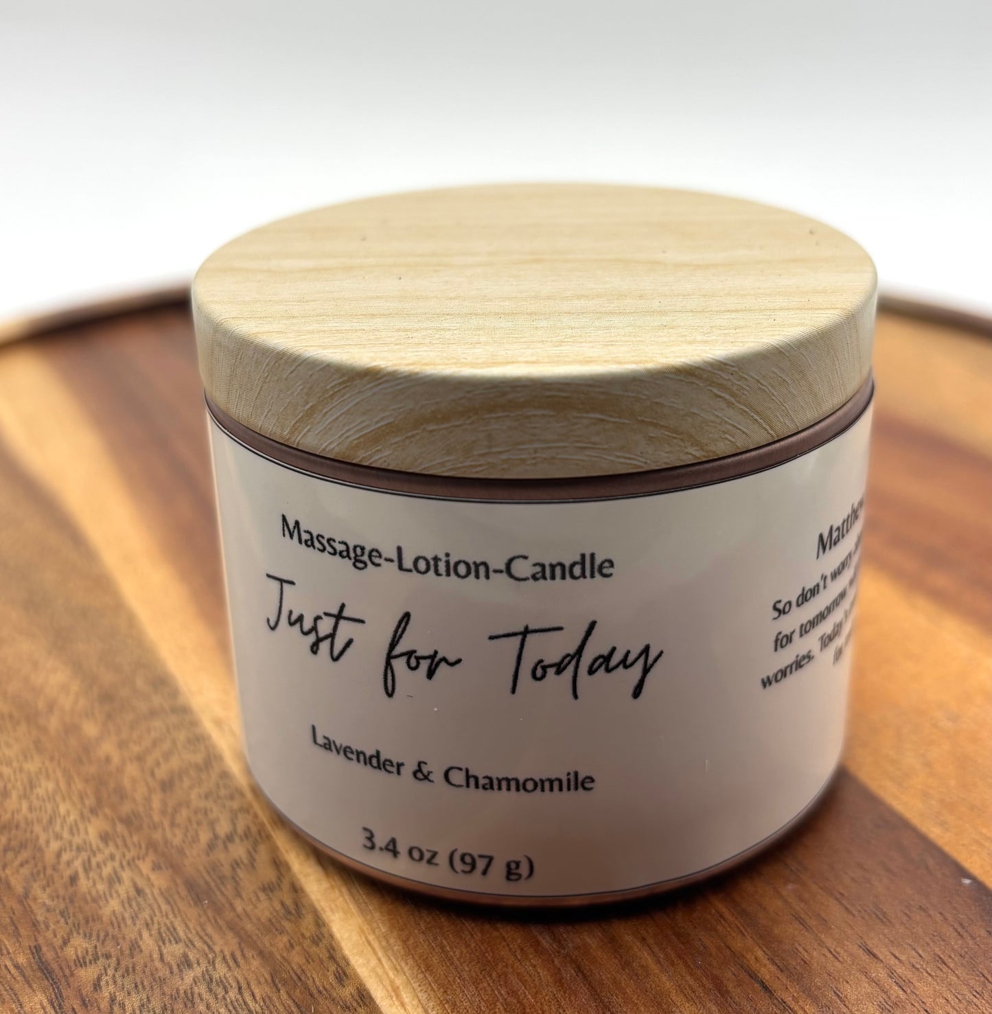 Massage Oil Candle — Faith Based-Bible Verse