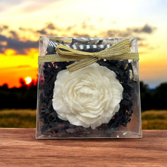 Peony Wax Melt Gift Box | Hand-Poured Soy Wax Flower | Floral Wax Melt Gift |