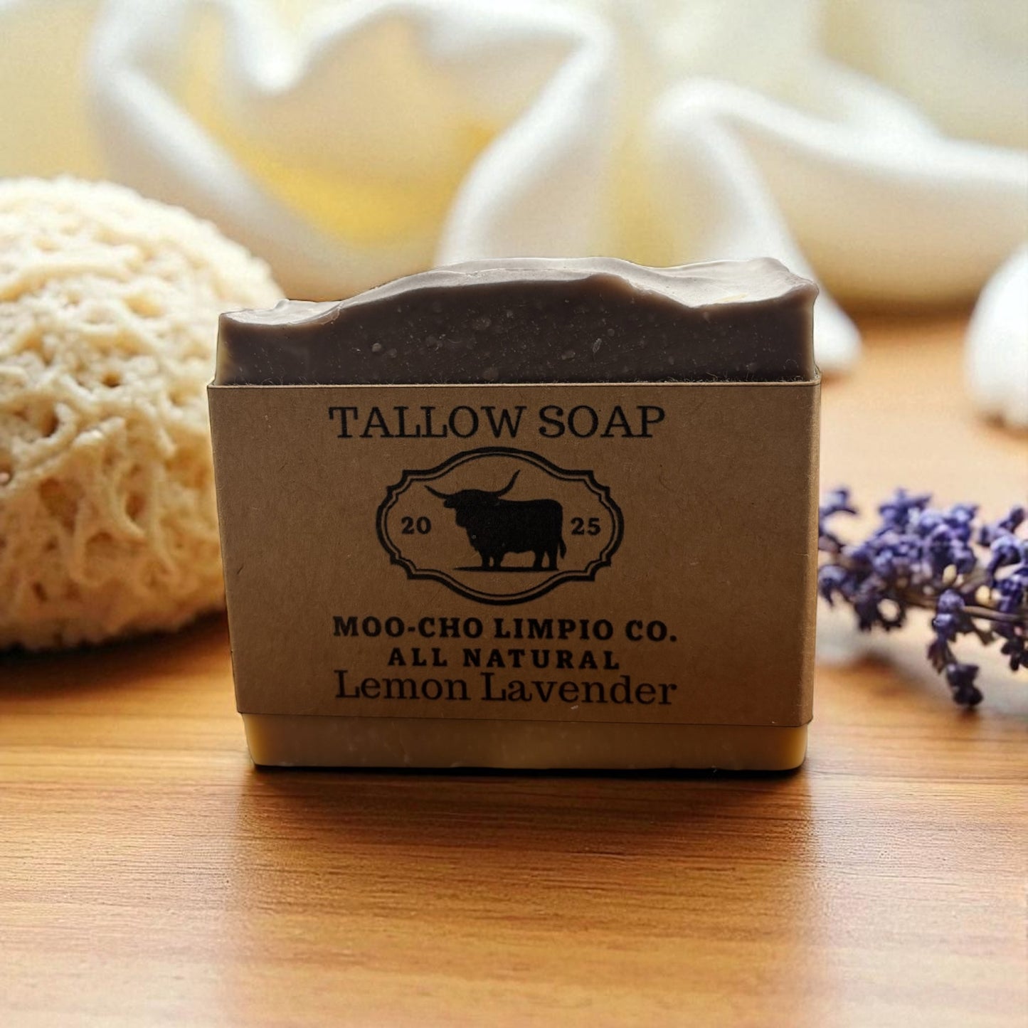 Lemon Lavender | Handmade Grass-Fed Beef Tallow Soap | Moisturizing & Nourishing Skincare-All-Natural Tallow Soap