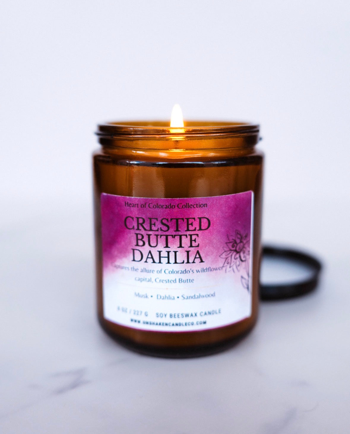 Crested Butte Dahlia Candle | Dark Dahlia & Amber | Colorado Floral Candle