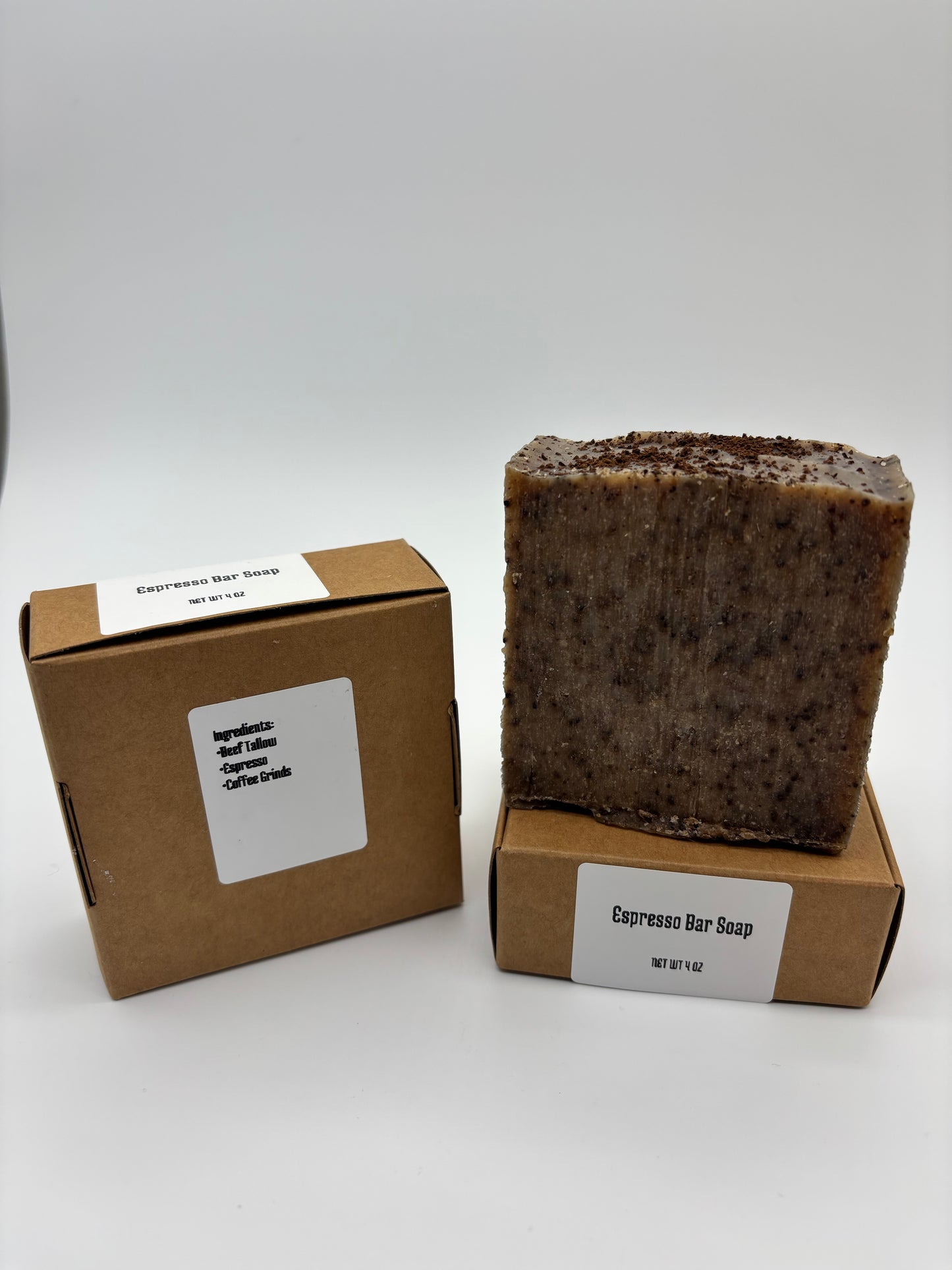 Jim’s Unscented Espresso Tallow Soap — All-Natural, Cold Processed Coffee Scrub Bar