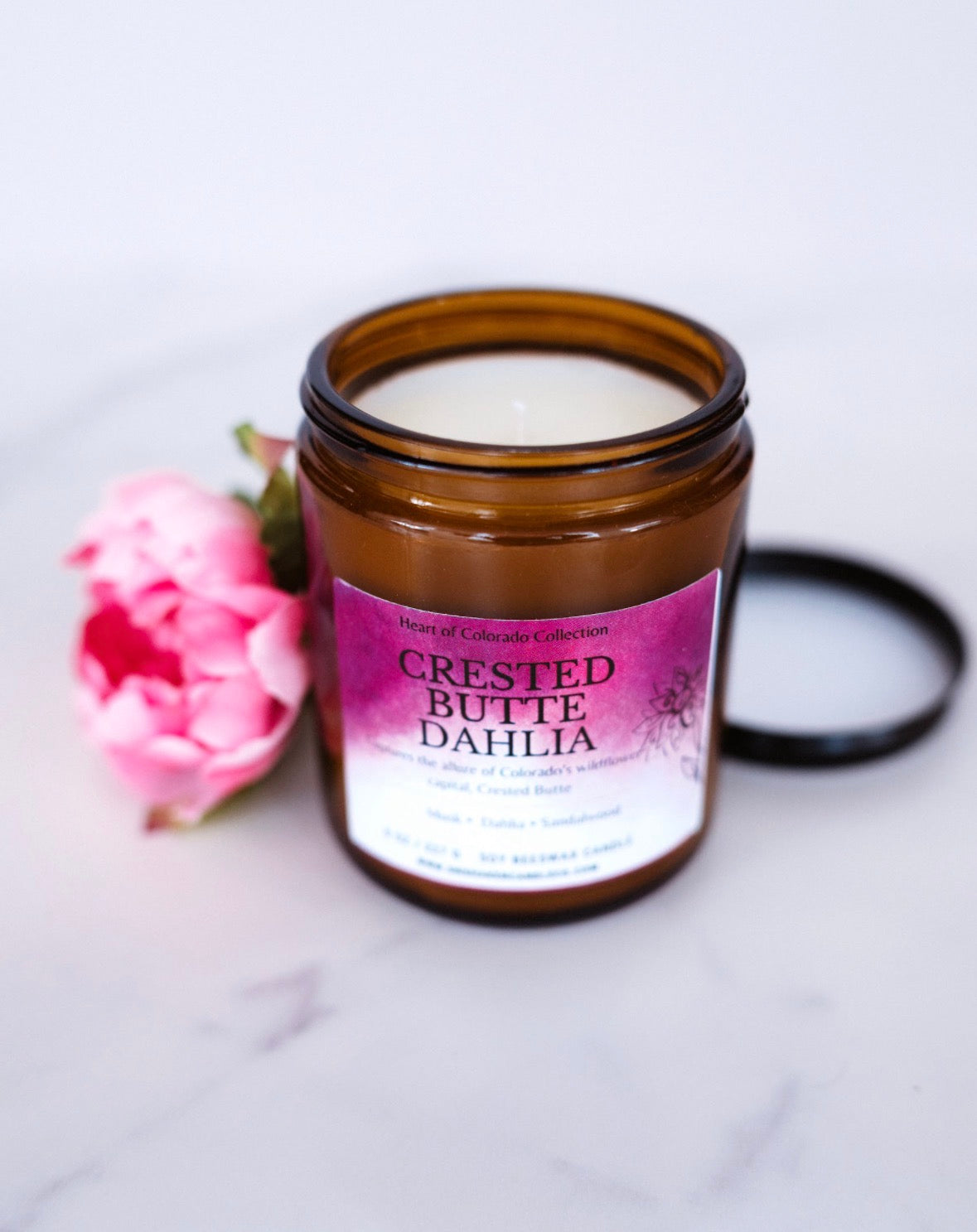 Crested Butte Dahlia Candle | Dark Dahlia & Amber | Colorado Floral Candle