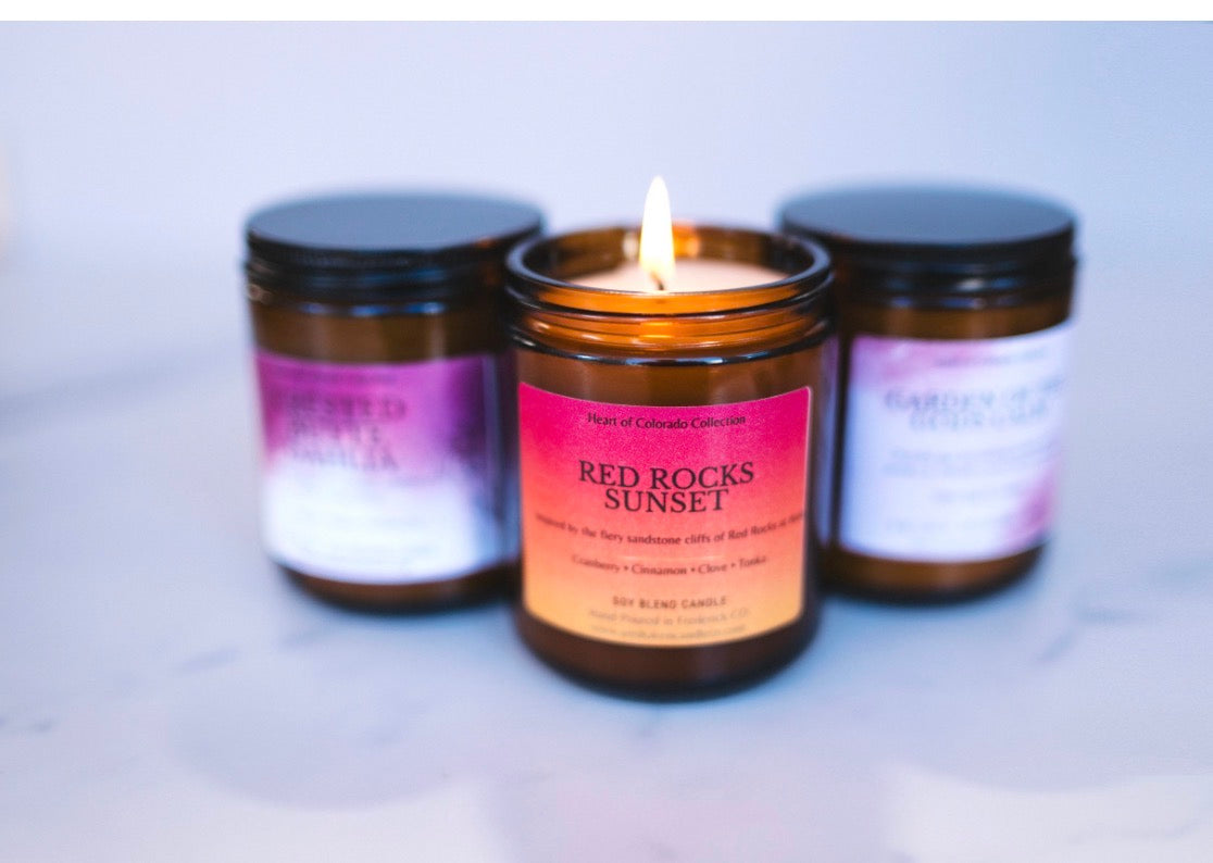 Red Rocks Sunset Candle | Warm & Cozy Soy Blend Candle | Colorado Inspired