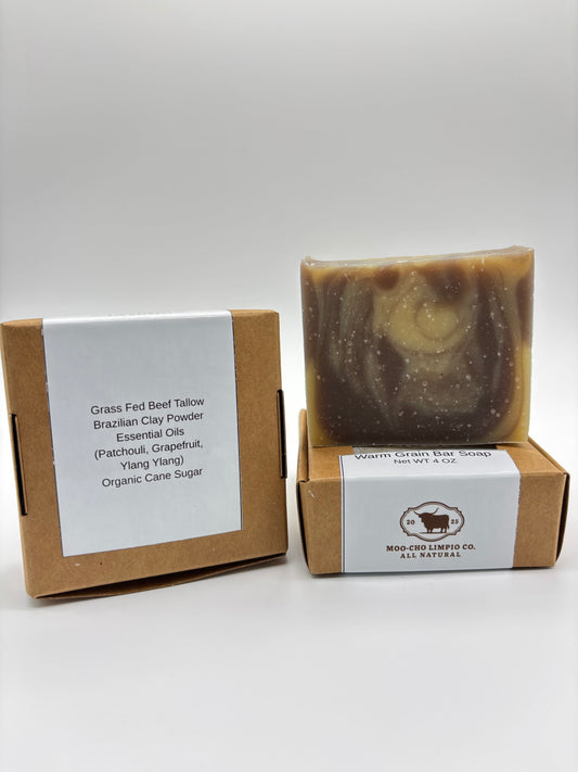 Warm Grain Bar Soap – Tallow Soap with Patchouli, Grapefruit & Ylang Ylang |