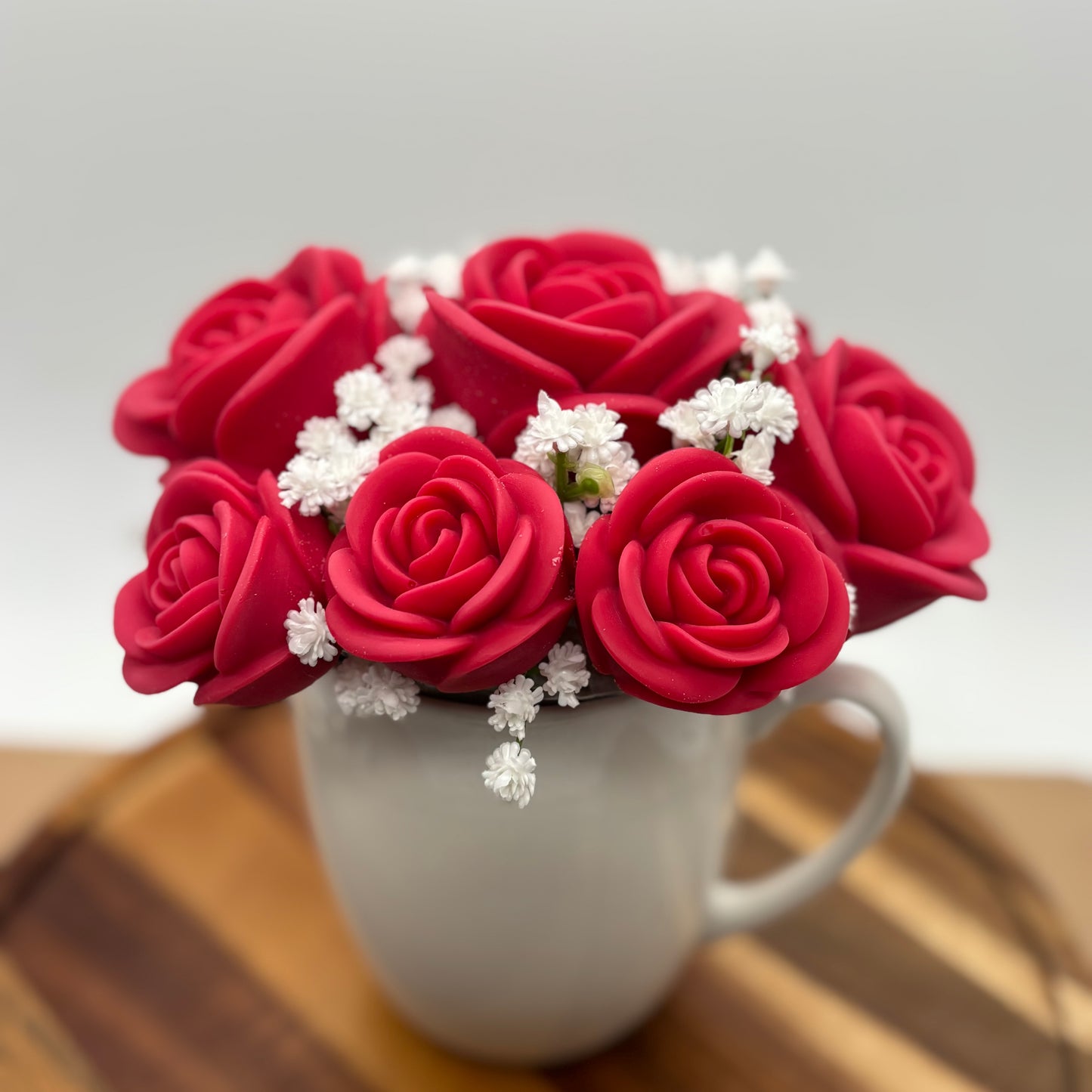 Rose Mug Wax Melt Bouquet | Floral Wax Melts in Coffee Mug | Soy & Beeswax | Valentine’s Day Gift | Mother’s Day | Home Fragrance Decor