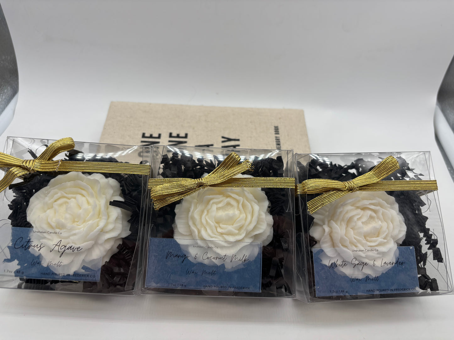 Peony Wax Melt Gift Box | Hand-Poured Soy Wax Flower | Floral Wax Melt Gift |