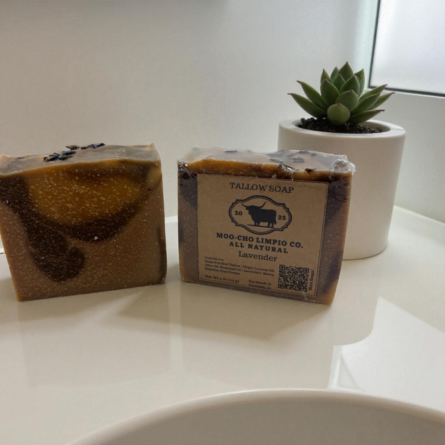 Lavender Tallow Soap – All Natural | Handmade Moisturizing Bar by Moo-Cho Limpio Co.