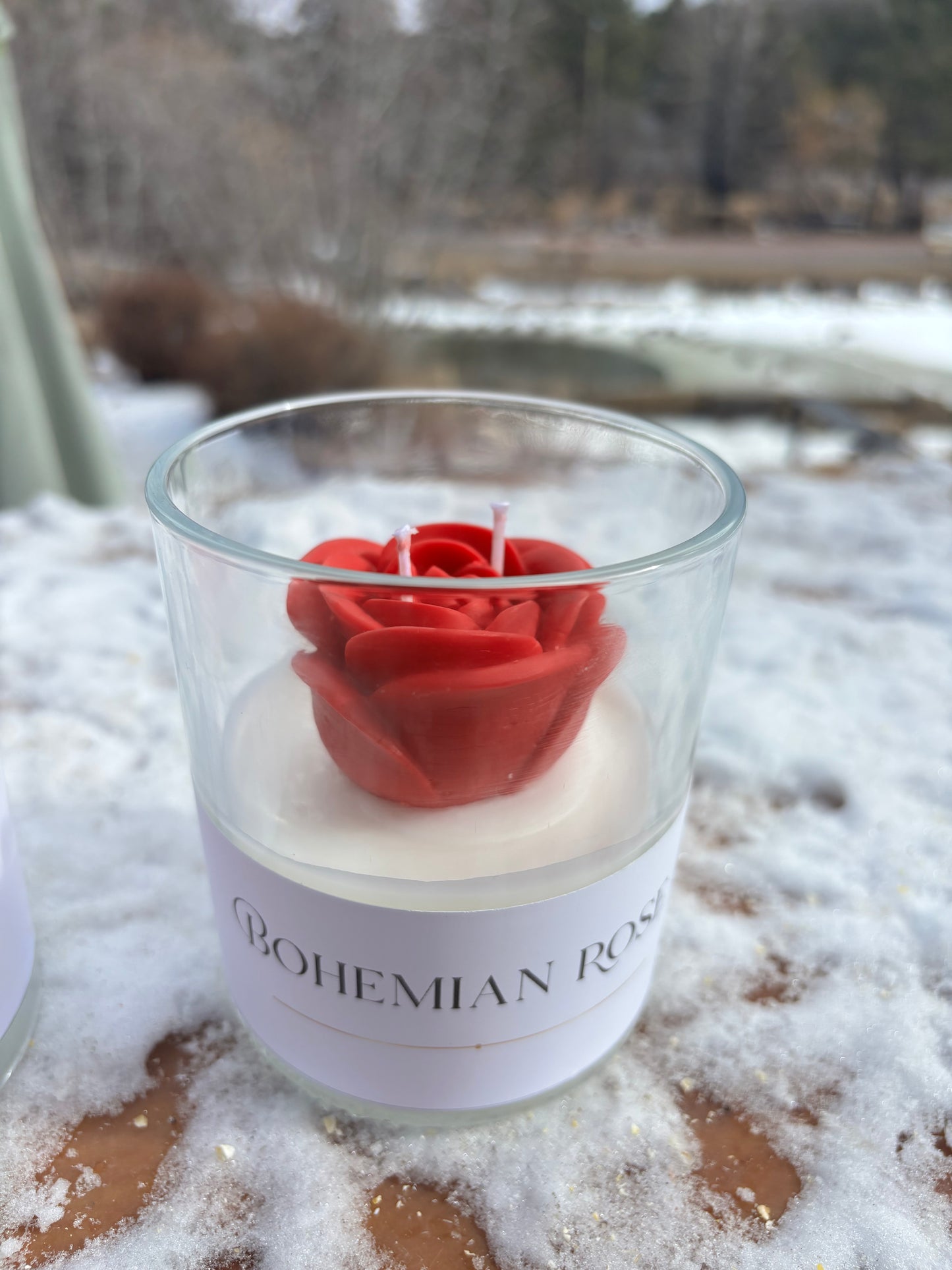 Bohemian Rose Candle – Floral Rose Scent | Soy & Beeswax Blend | Handmade Decorative Flower Candle | 7 oz