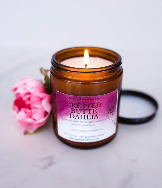 Crested Butte Dahlia Candle | Dark Dahlia & Amber | Colorado Floral Candle
