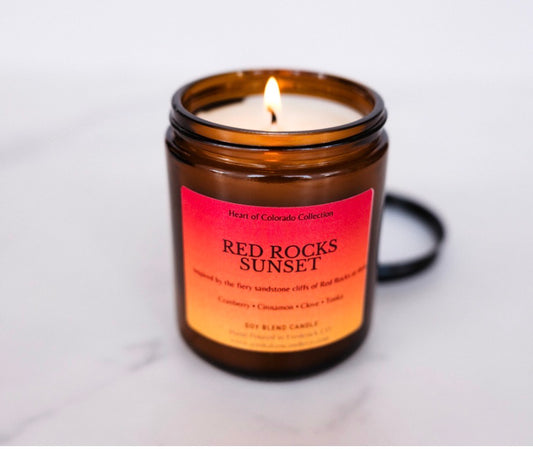 Red Rocks Sunset Candle | Warm & Cozy Soy Blend Candle | Colorado Inspired