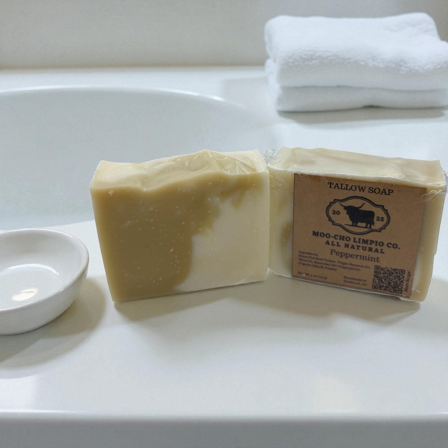 Peppermint Tallow Soap – Refreshing & All Natural | Handmade by Moo-Cho Limpio Co.