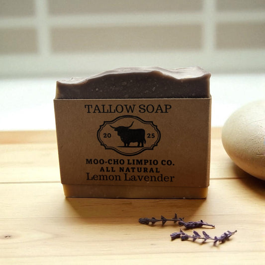 Lemon Lavender | Handmade Grass-Fed Beef Tallow Soap | Moisturizing & Nourishing Skincare-All-Natural Tallow Soap