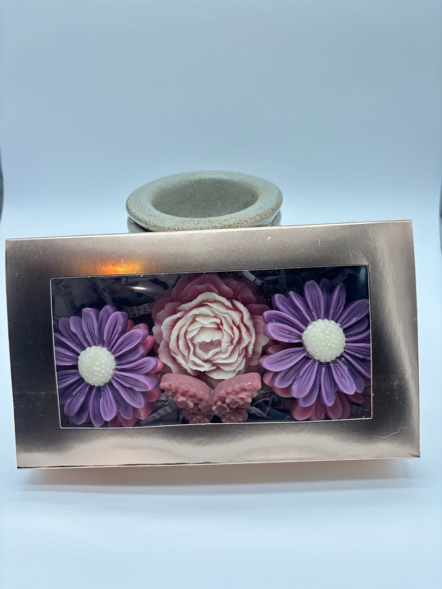 Floral Wax Melt Gift Set – pink and Purple- Handcrafted Soy Wax Flowers