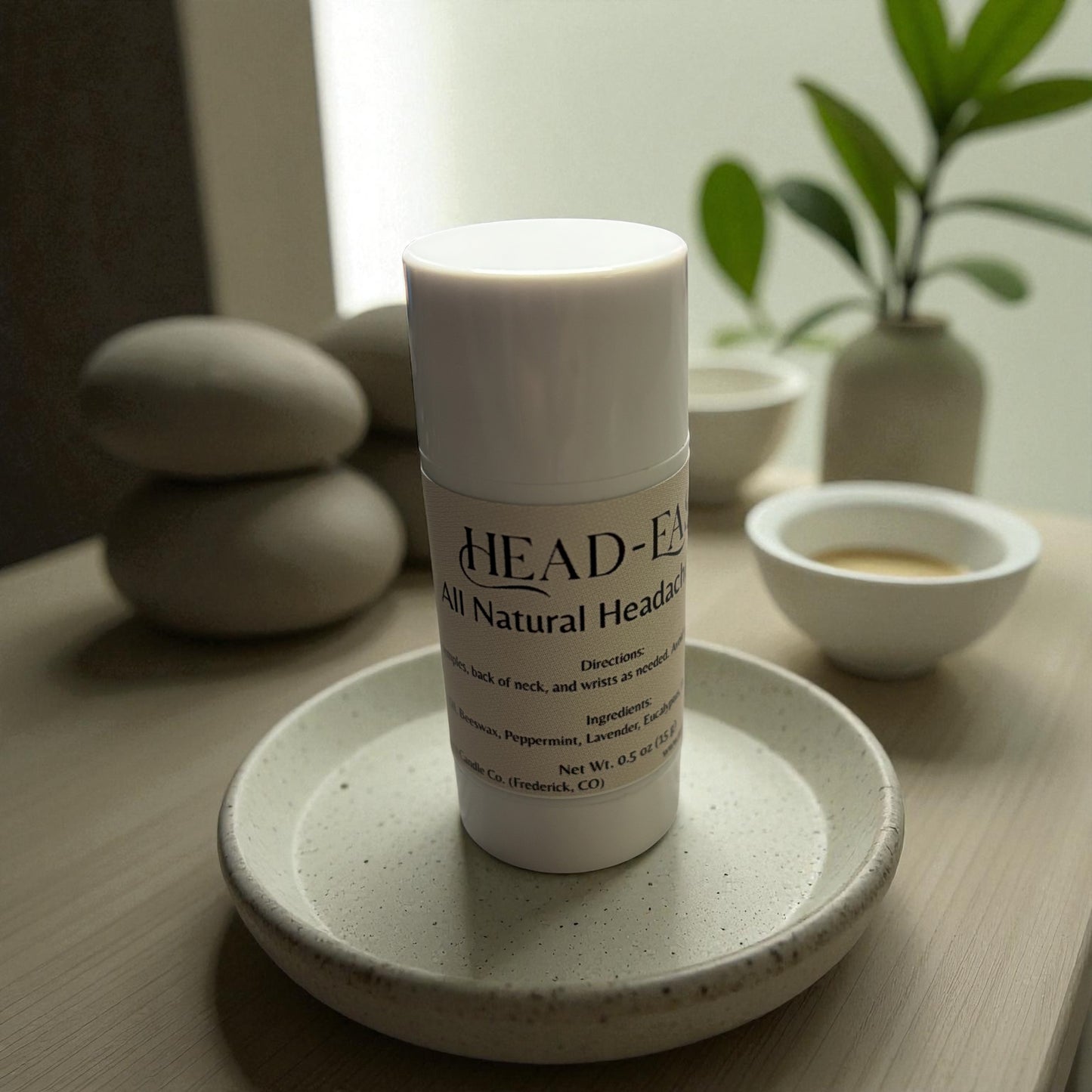 Headache Relief Balm Stick – Natural Essential Oil Roll On with Peppermint, Lavender, Frankincense & Eucalyptus | Soothing Aromatherapy Tension Stick