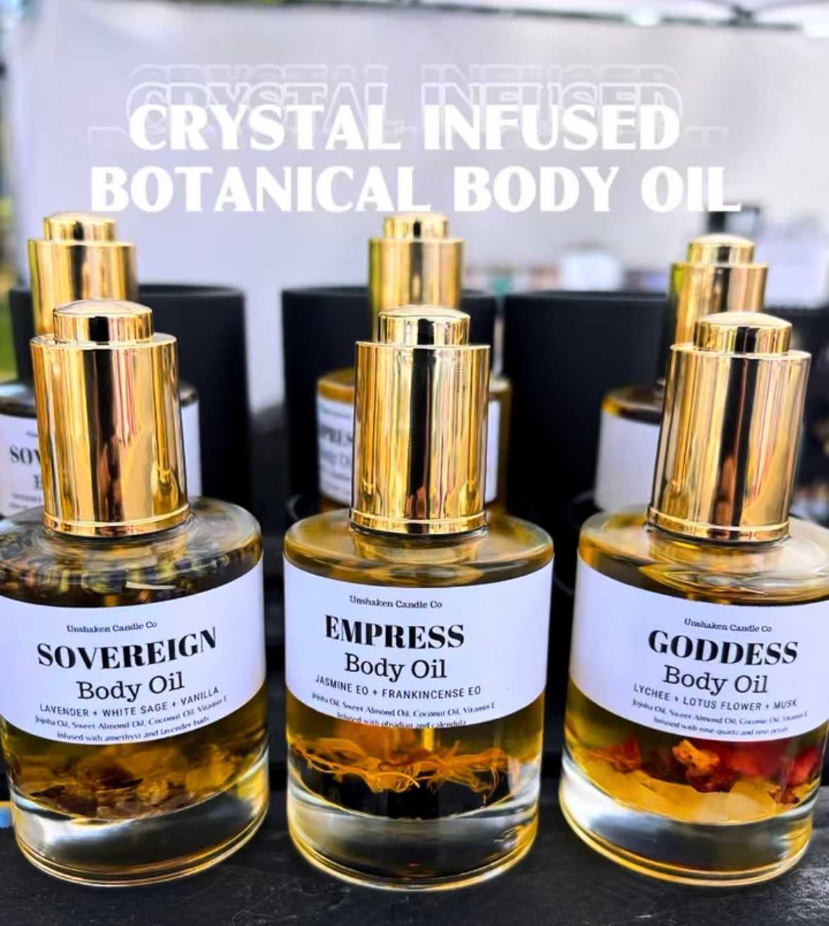 Crystal-Infused Body Oils | Goddess • Empress • Sovereign